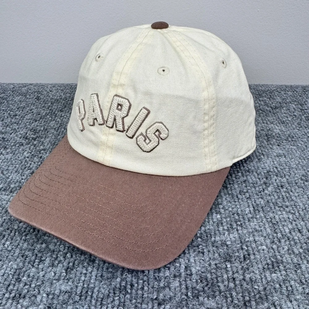 Paris City Hat American‎ Needle Cream Brown Two Tone Arch Logo Snapback Cap